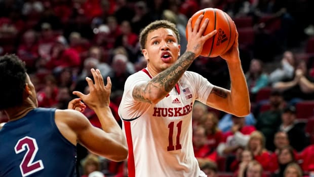 Nebraska guard Eli Rice shoots the ball against South Carolina State's Jordan Simpson during the second half.